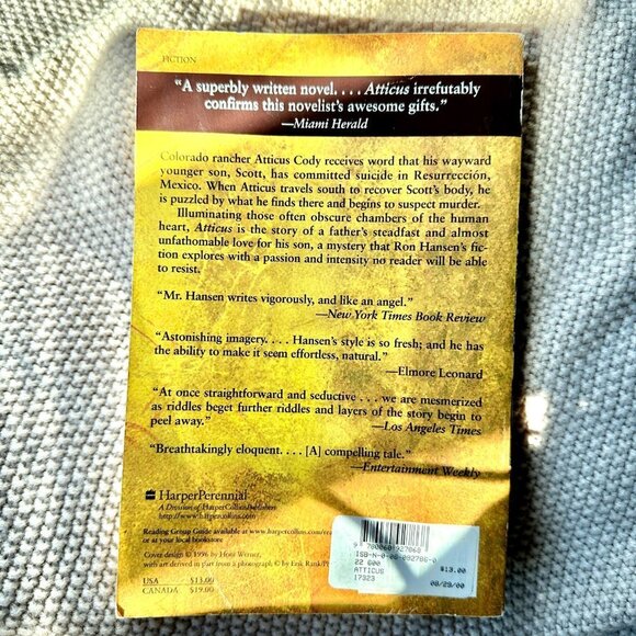 Atticus: A Novel by Ron Hansen | Literary Fiction, Western | Paperback Book - Picture 2 of 2